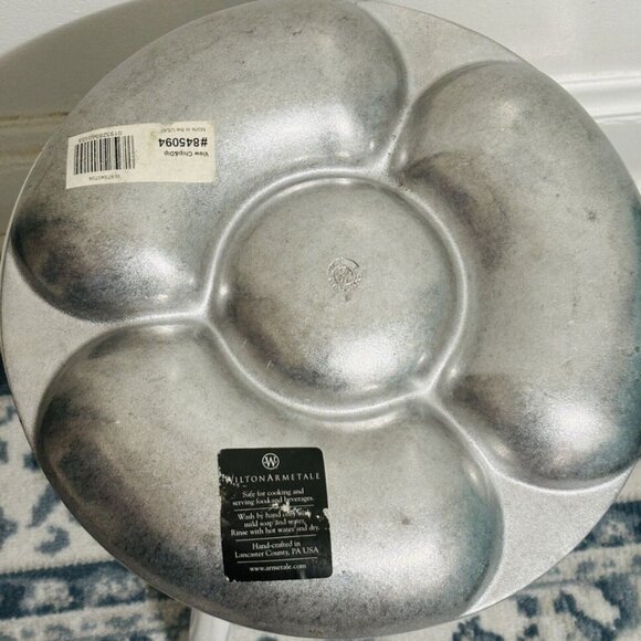 Wilton Armetale Chip & Dip Platter Pewter Large 14" - Picture 4 of 6
